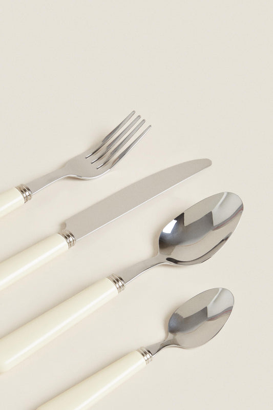Cutlery Set with Cream Handles