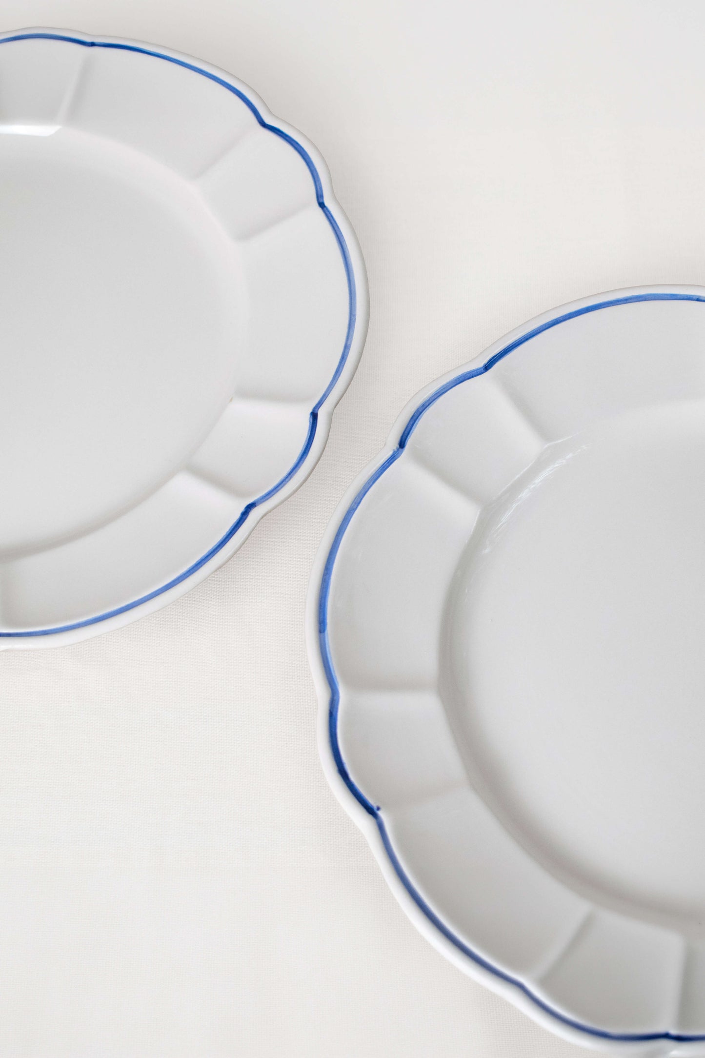Blue Scalloped Dinner Plates Set of 2