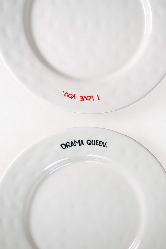"Drama Queen" Breakfast Plate Set of 2