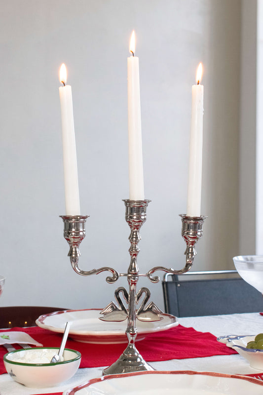 Argent Swan Candle Holder