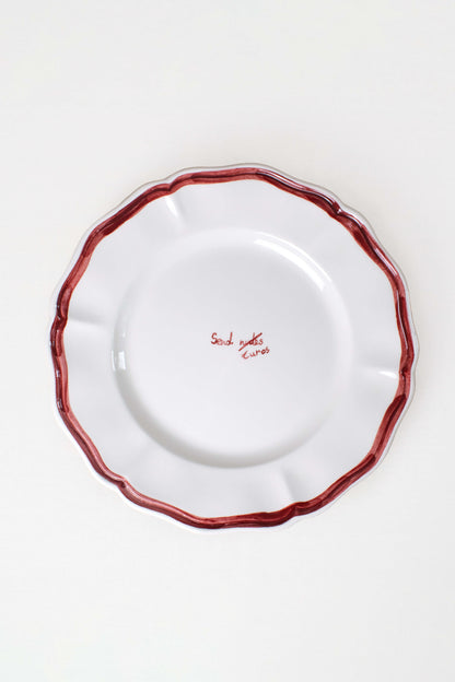 Red Scalloped Plates - Set of 2