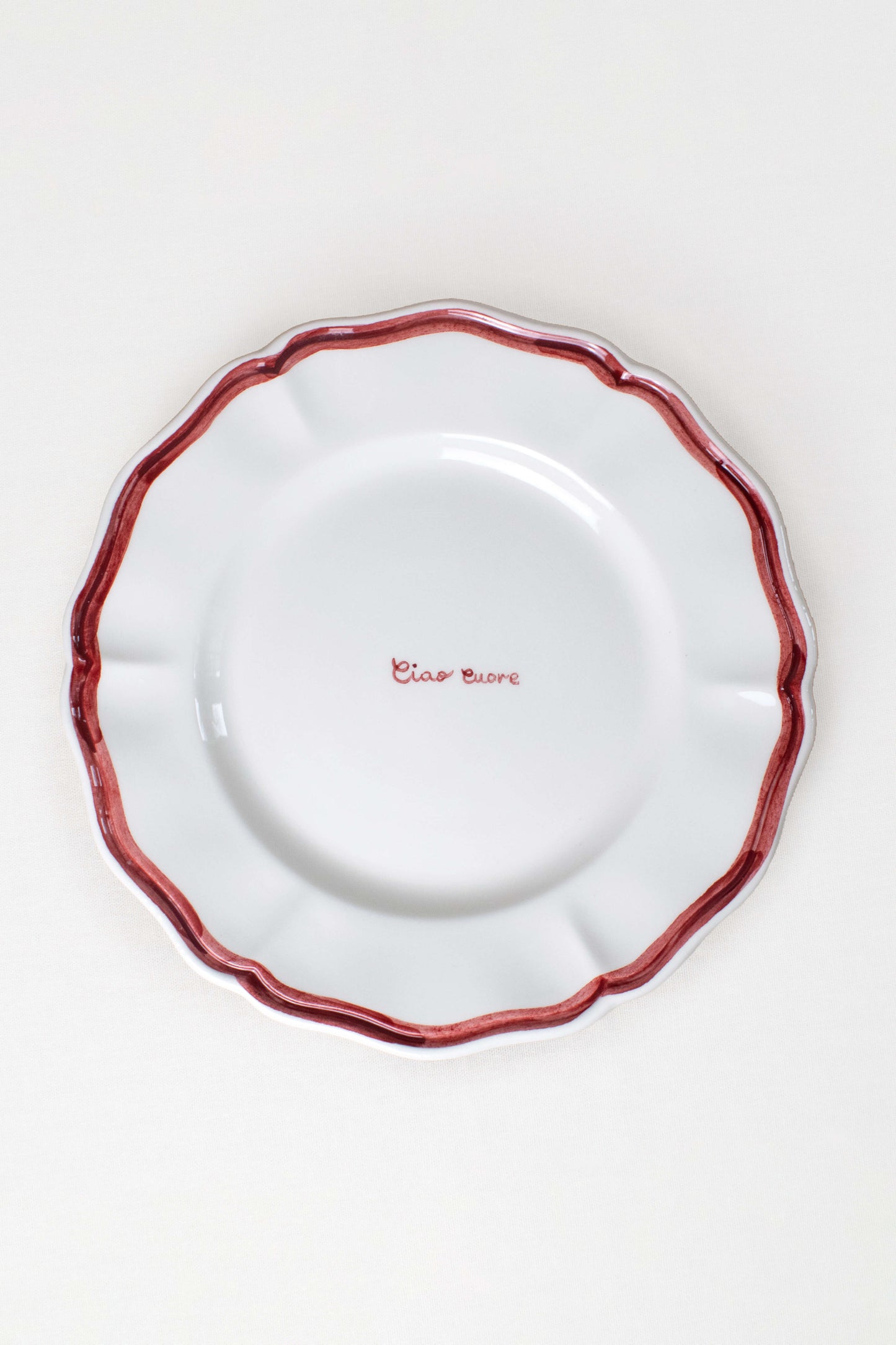 Red Scalloped Plates - Set of 2