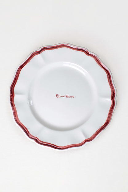 Red Scalloped Plates - Set of 2