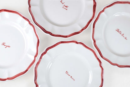Red Scalloped Plates - Set of 2