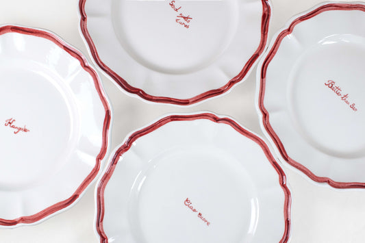 Red Scalloped Plates - Set of 2