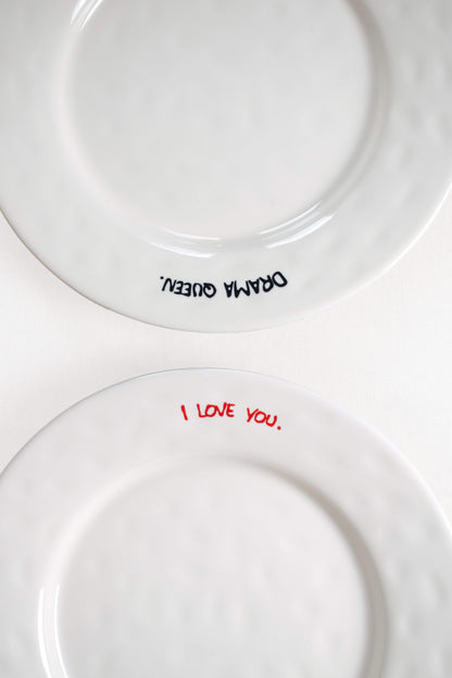 "I Love You" Breakfast Plate Set of 2
