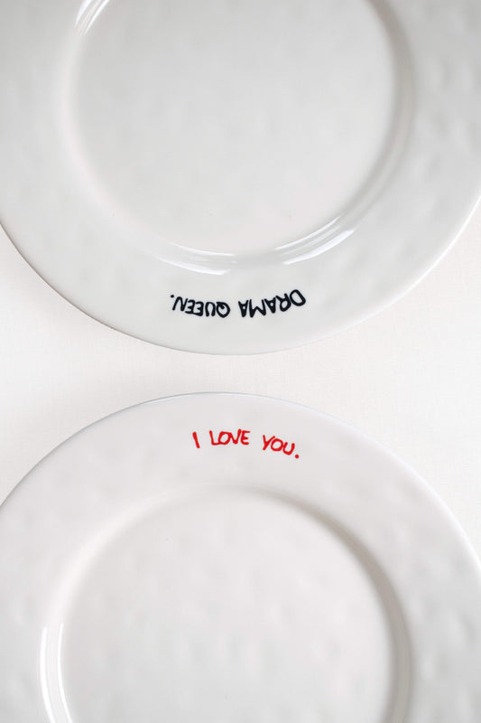"I Love You" Breakfast Plate Set of 2