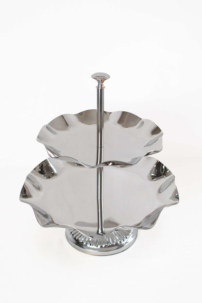 Silver Two-Tiered Serving Tray