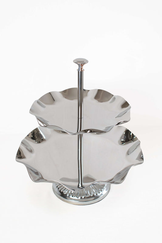 Silver Two-Tiered Serving Tray