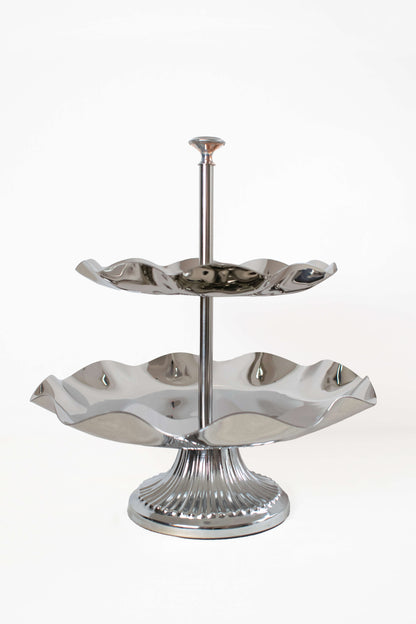 Silver Two-Tiered Serving Tray