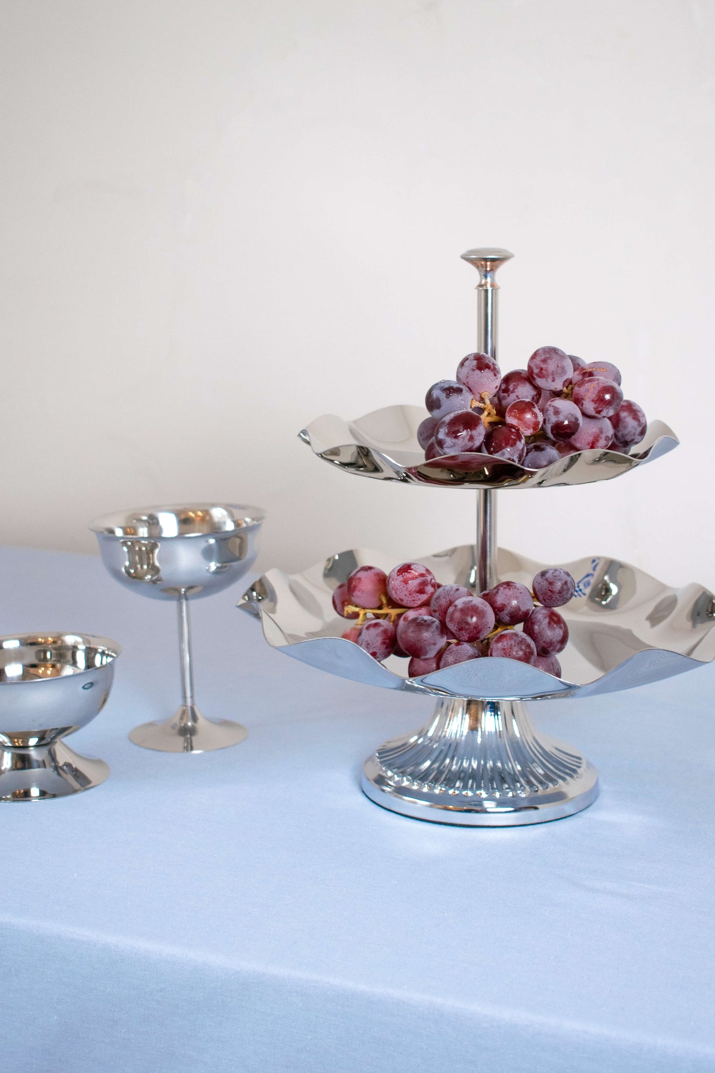 Silver Two-Tiered Serving Tray