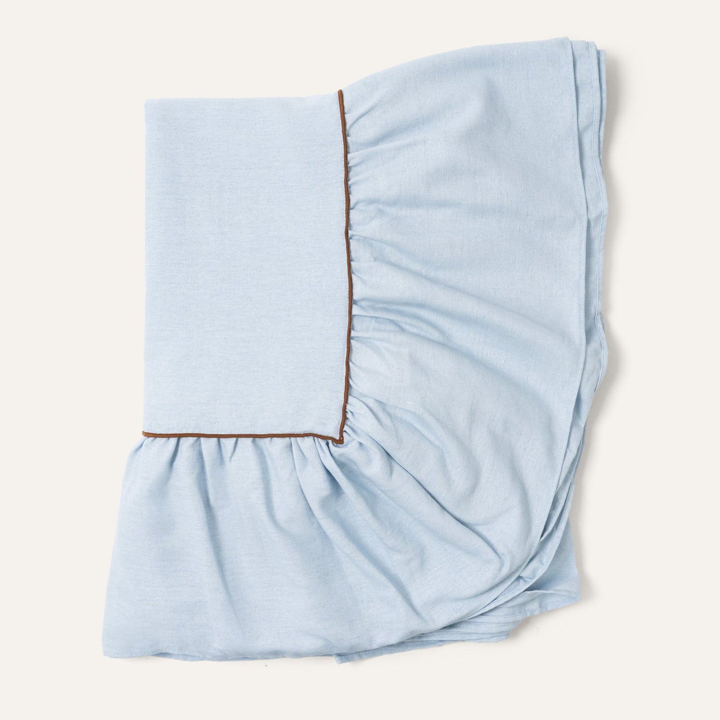 Blue Rectangle Ruffle Tablecloth