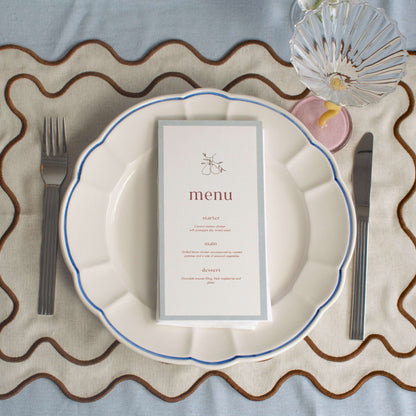 Blue Scalloped Dinner Plates Set of 2